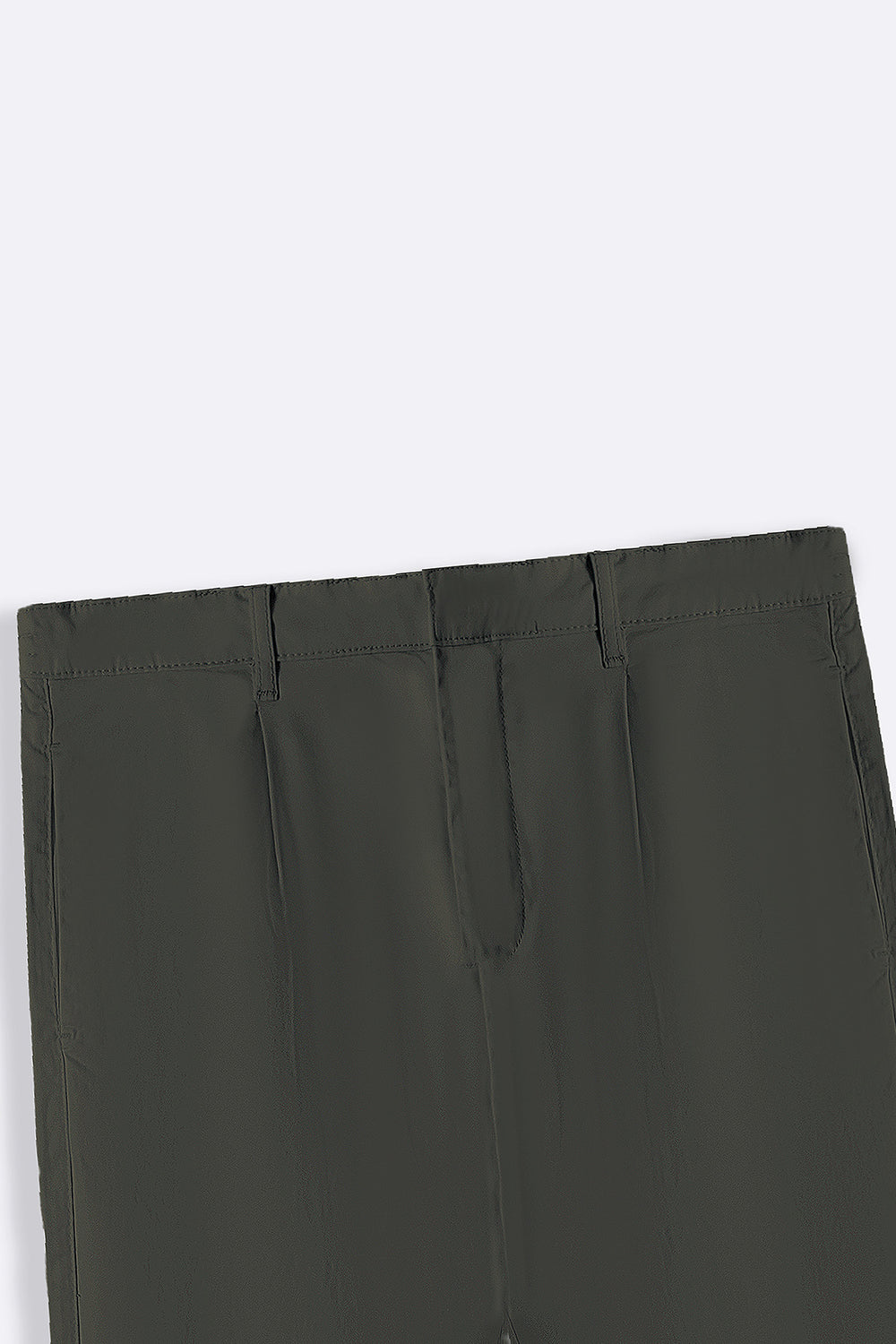 OLIVE PLEATED CHINOS