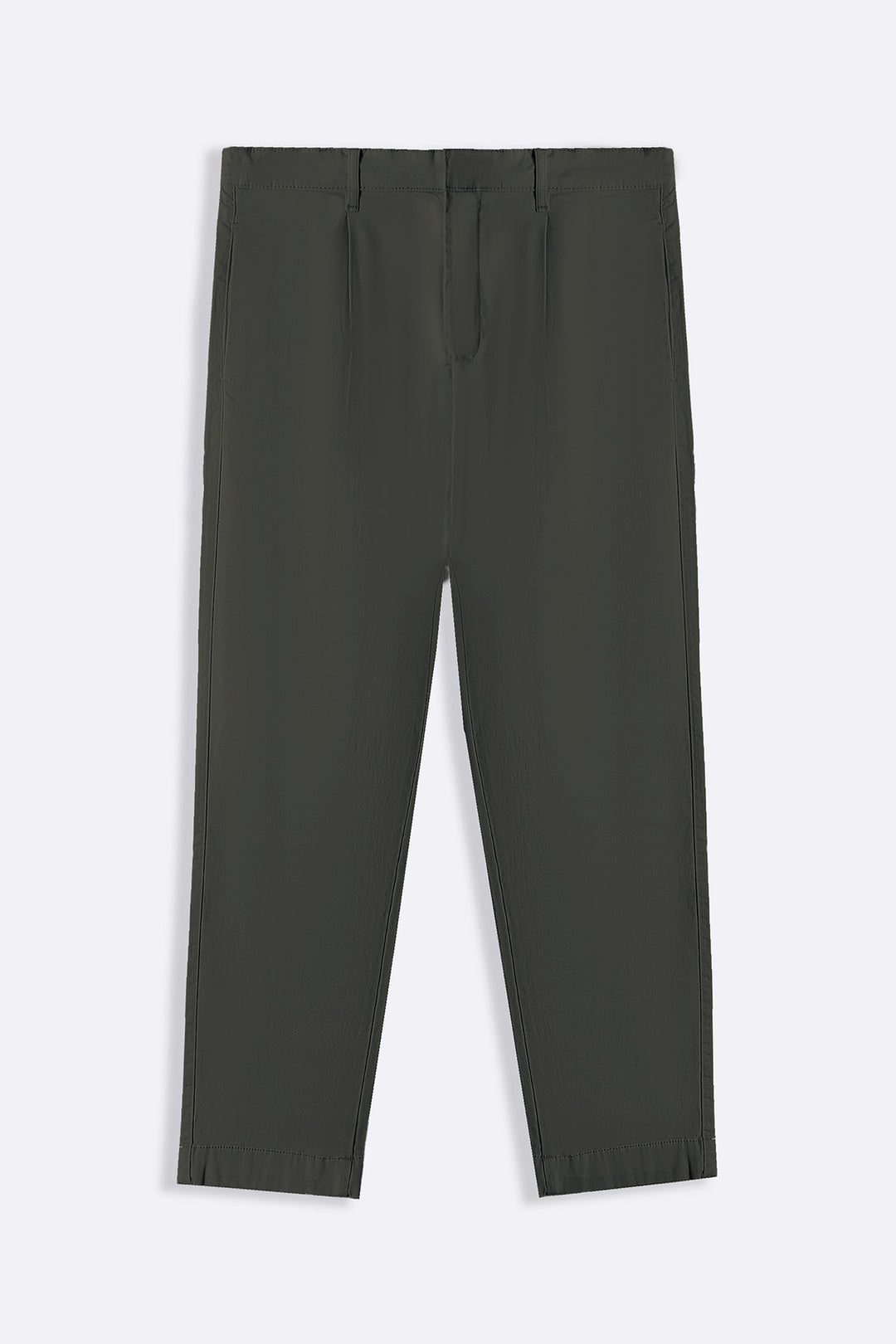 OLIVE PLEATED CHINOS