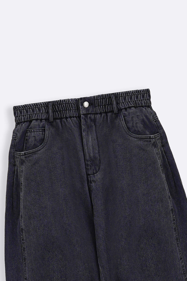BLACK BARREL JEANS