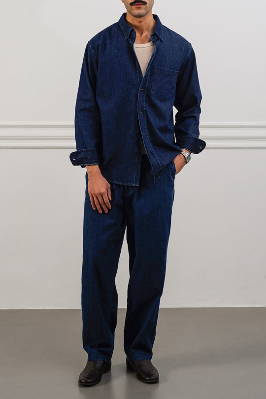 MID BLUE SOFT DENIM TROUSERS