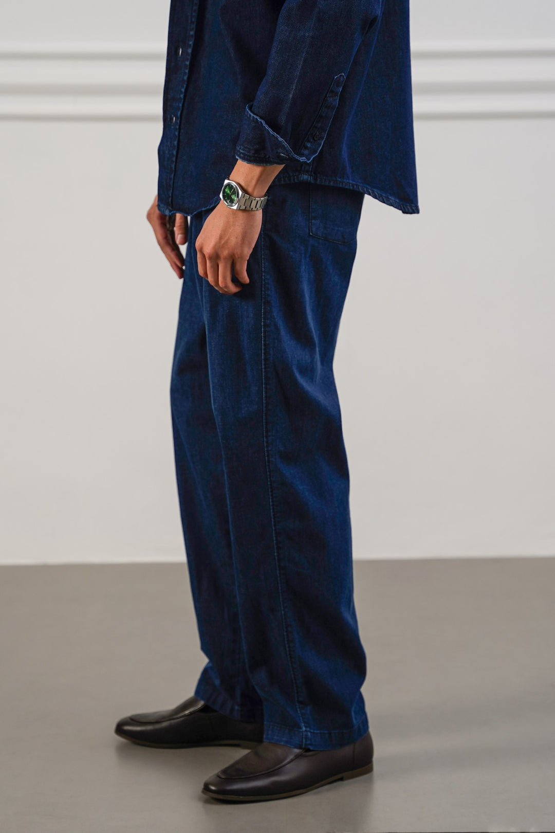 MID BLUE SOFT DENIM TROUSERS
