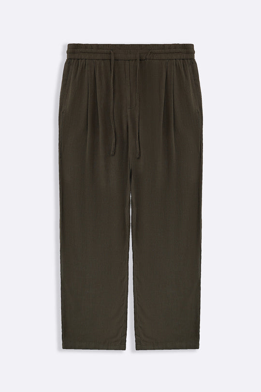MOUSE GREY LINEN BLEND BAGGY PANTS