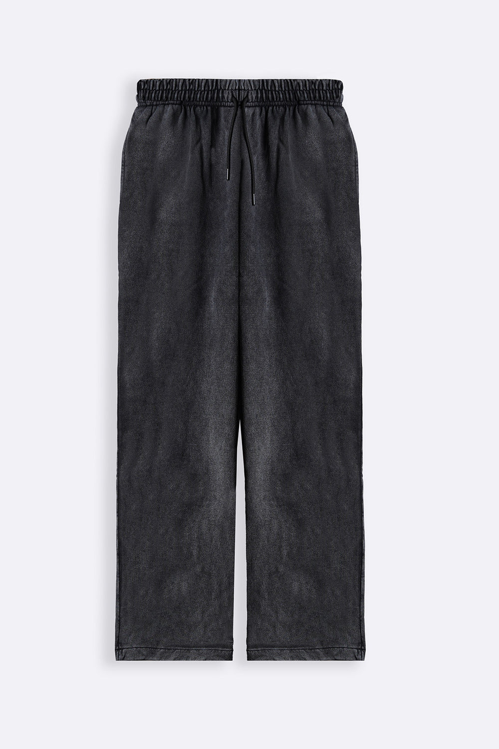 BLACK MINIMAL STRAIGHT-LEG PANTS