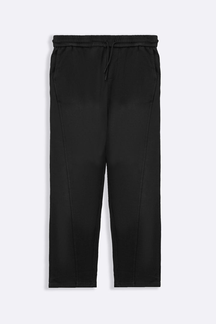 BLACK WASHED-EFFECT PANTS