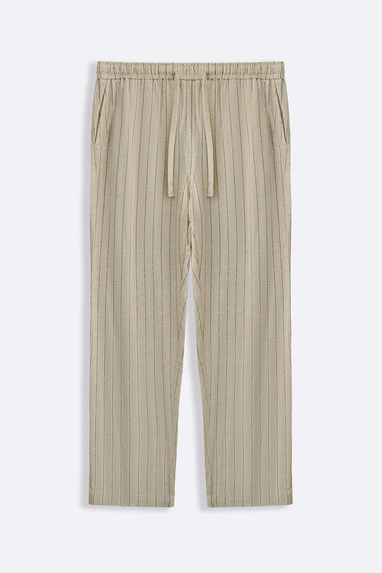 BEIGE PIN STRIPED TROUSERS