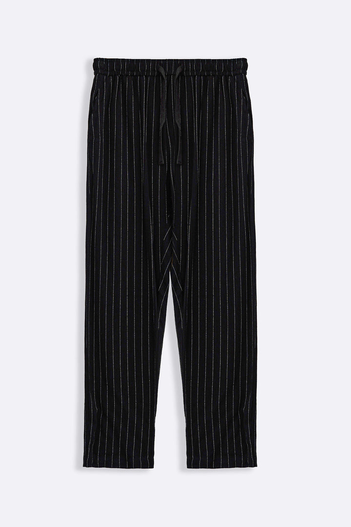 BLACK PIN STRIPED TROUSERS