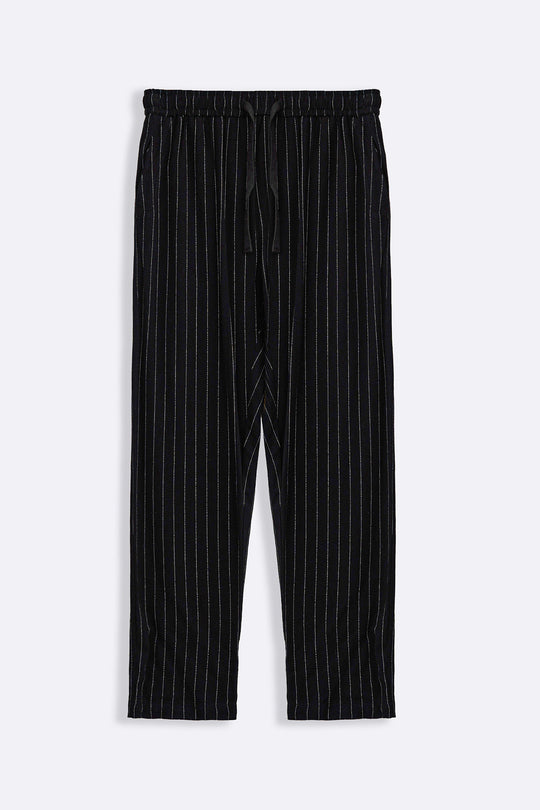 BLACK PIN STRIPED TROUSERS