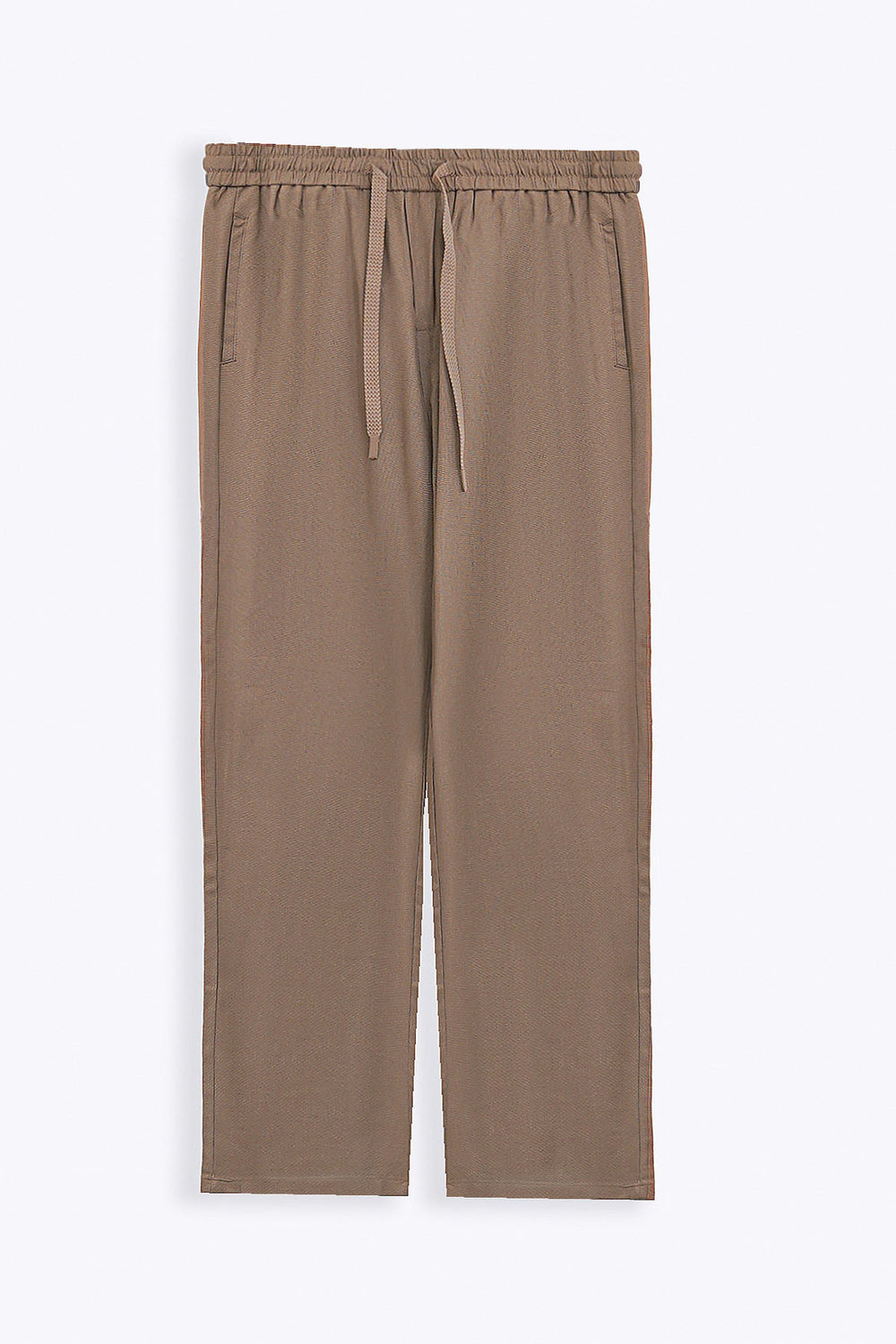 BEIGE HEMP FIBER TROUSERS