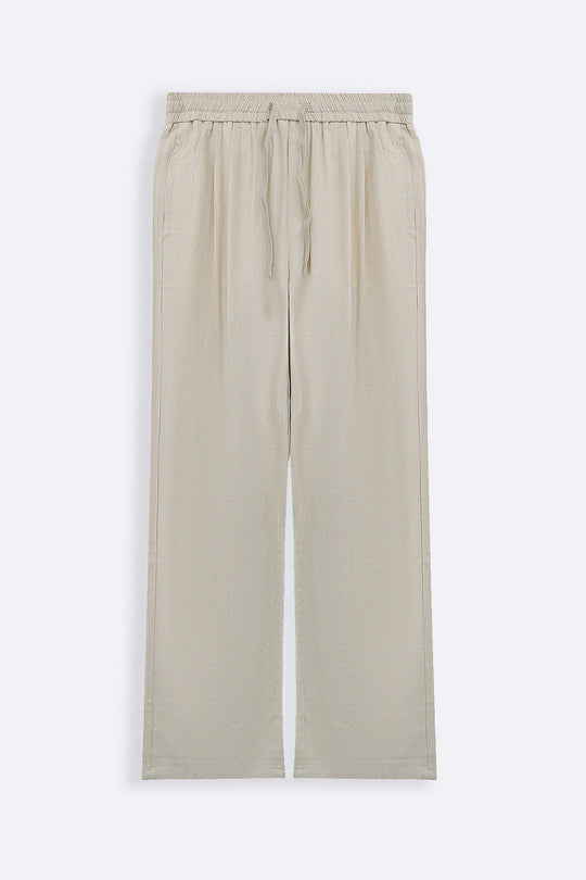 OAT MELANGE HEMP FIBER TROUSERS