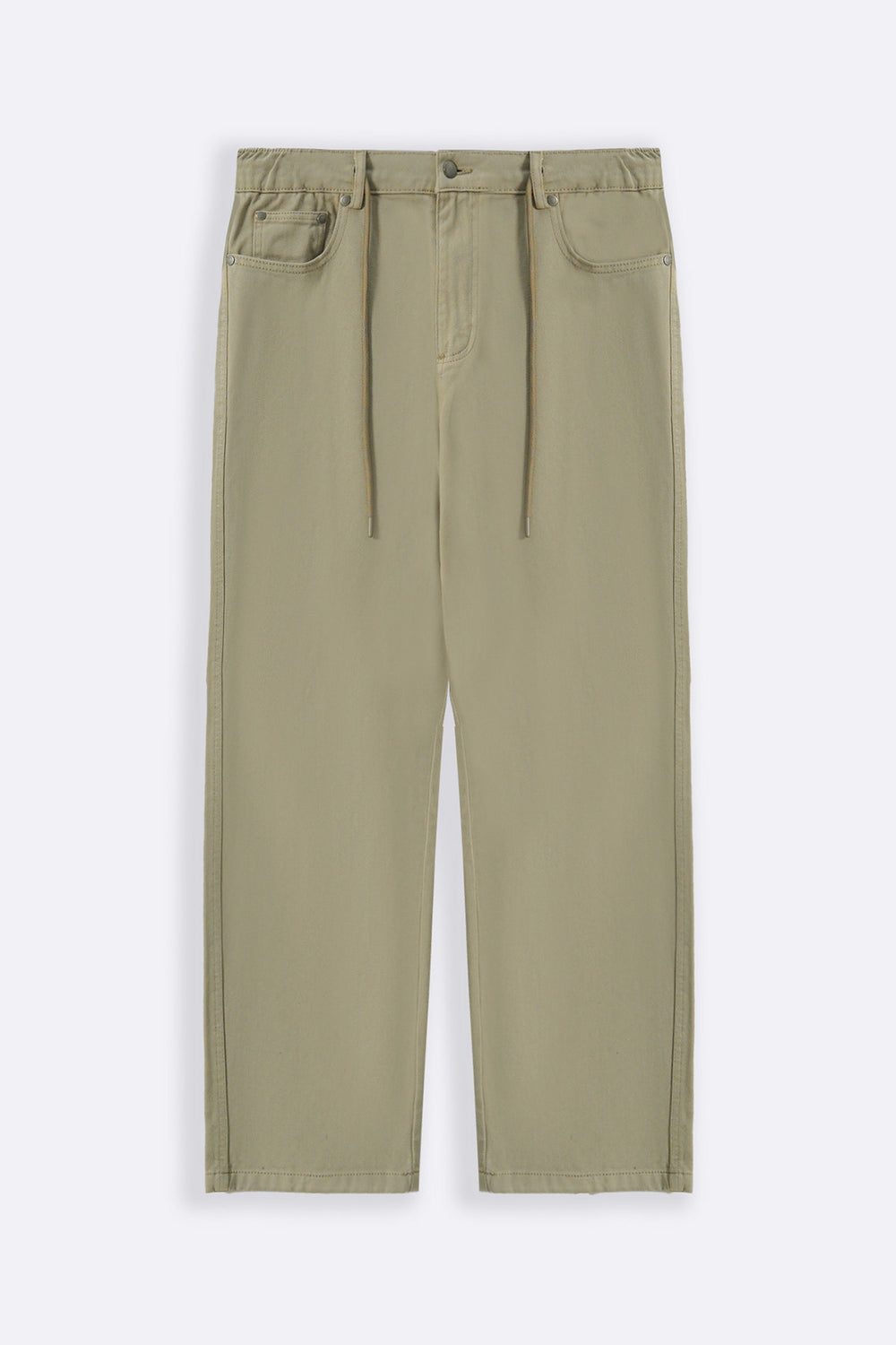 BEIGE PULL-ON TWILL JEANS