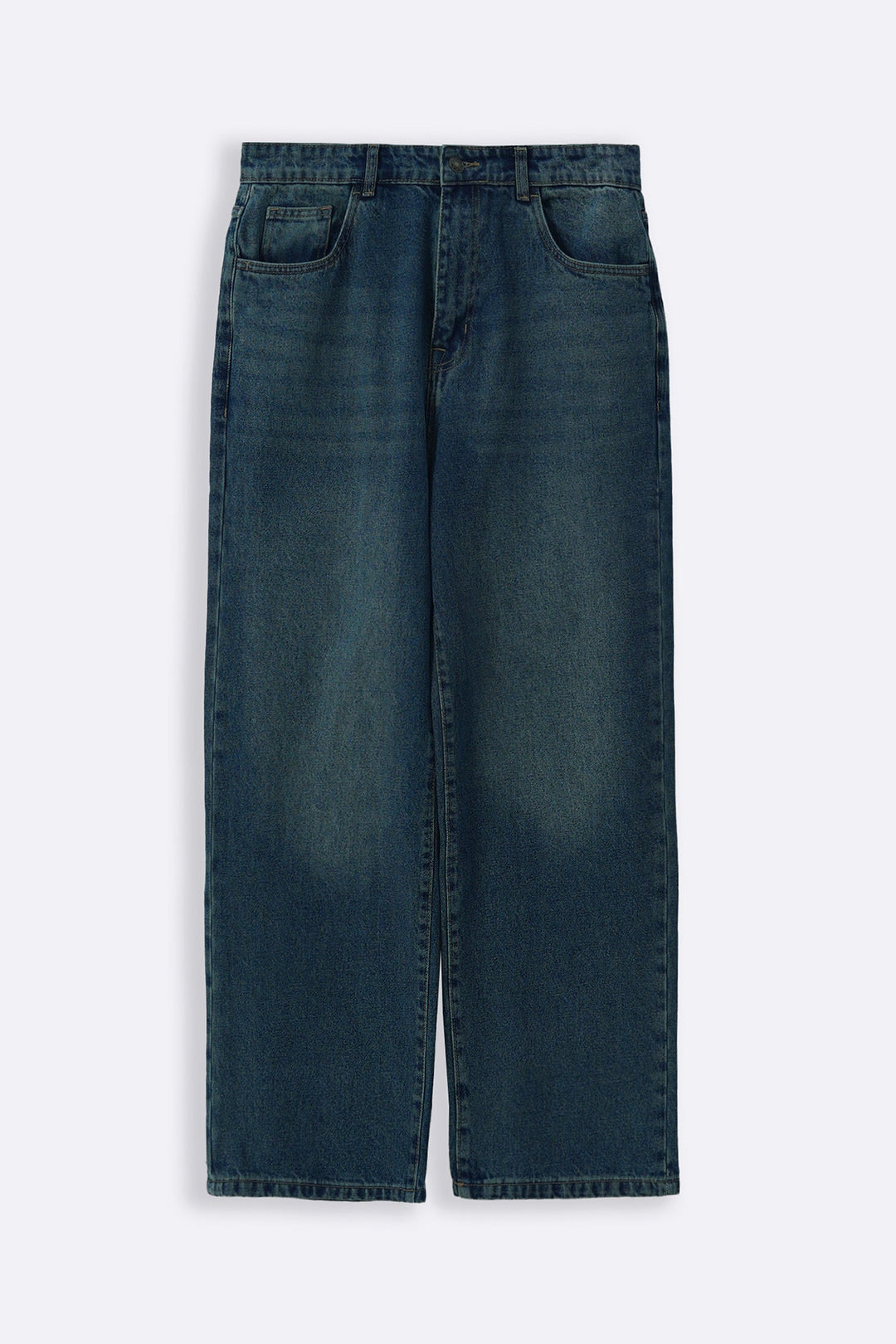 MID BLUE RELAXED FADED JEANS