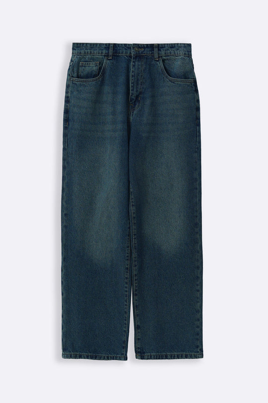 MID BLUE RELAXED FADED JEANS