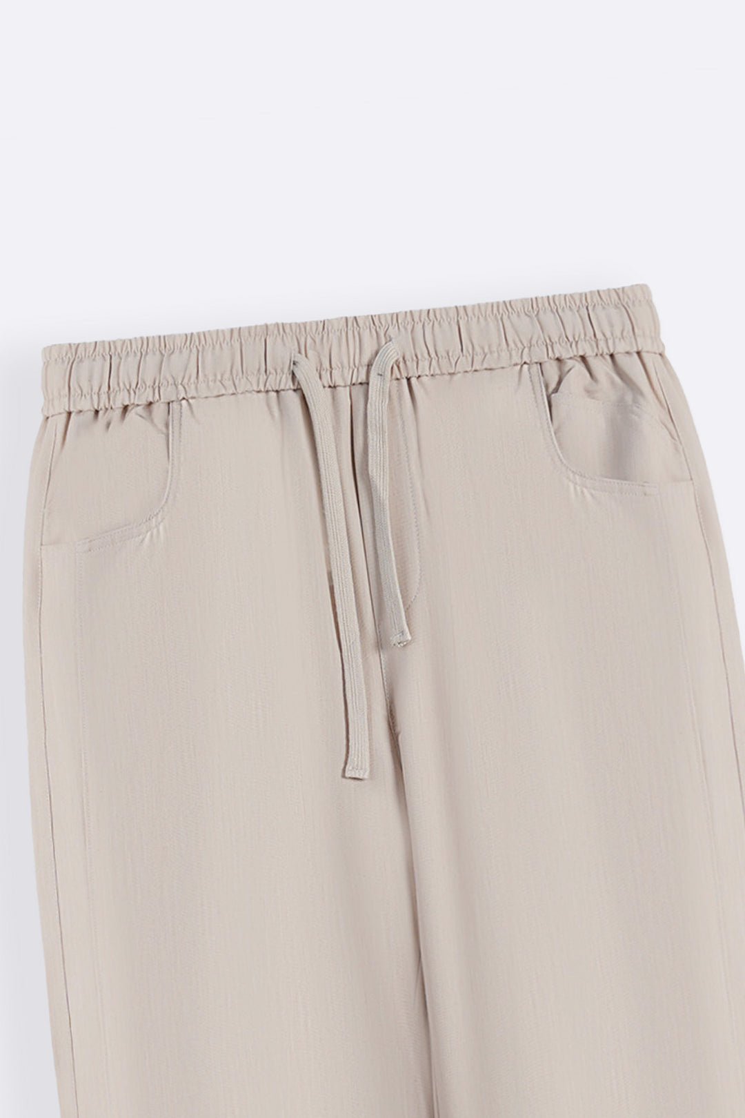 BEIGE TROPICAL FLOWY PANTS