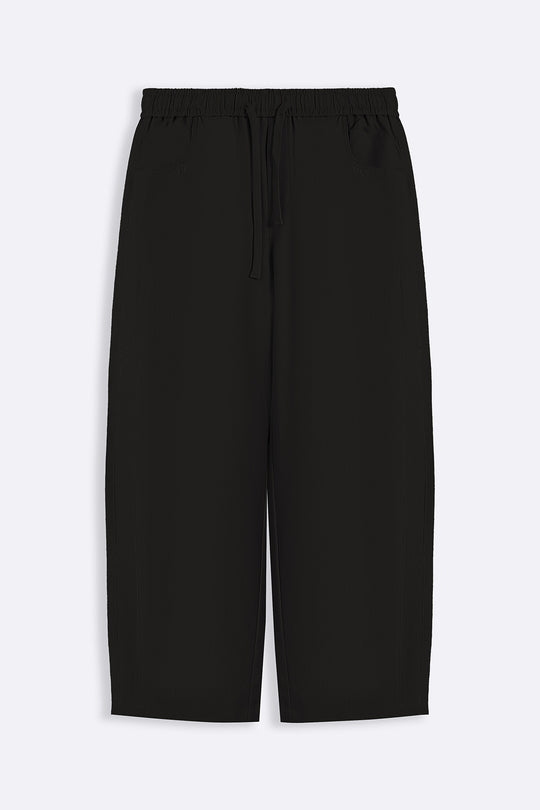 BLACK TROPICAL FLOWY PANTS
