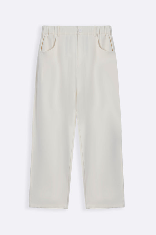 ECRU TWILL BAGGY PANTS
