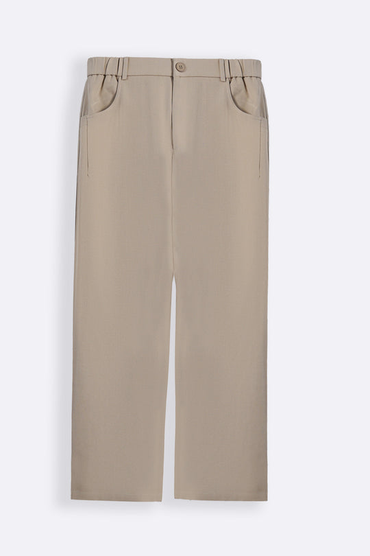 KHAKI TWILL BAGGY PANTS