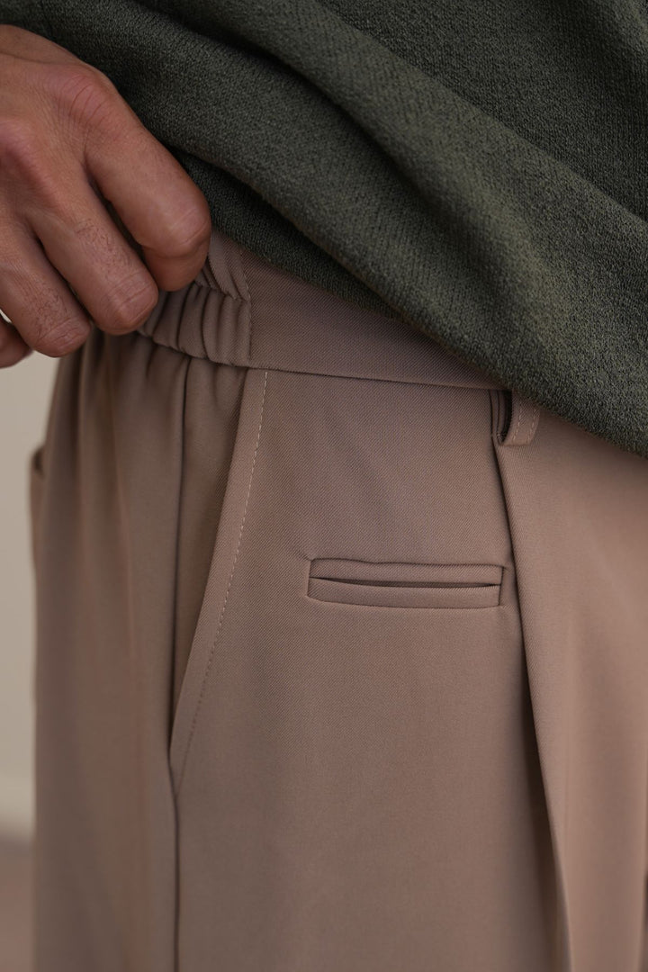 MOUSE GREY WIDE TAILORED PANTS