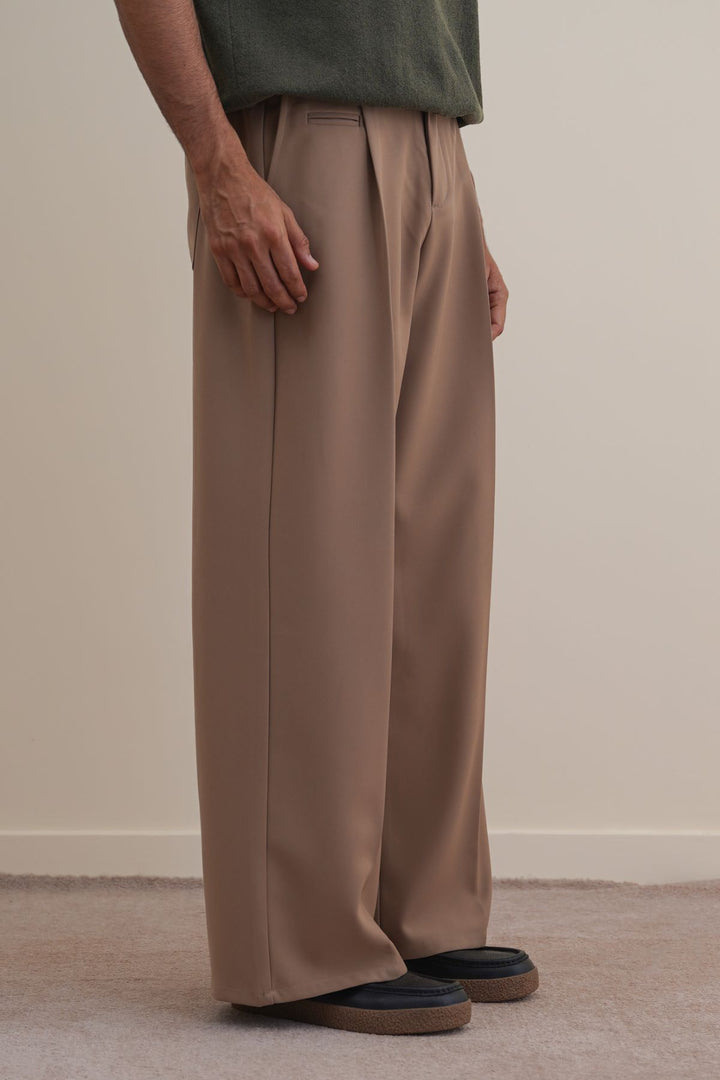 MOUSE GREY WIDE TAILORED PANTS