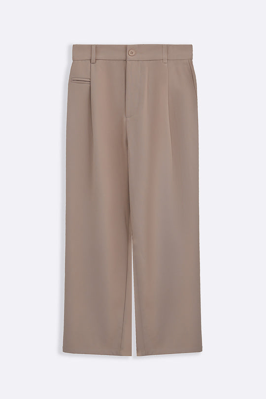 TAUPE WIDE TAILORED PANTS