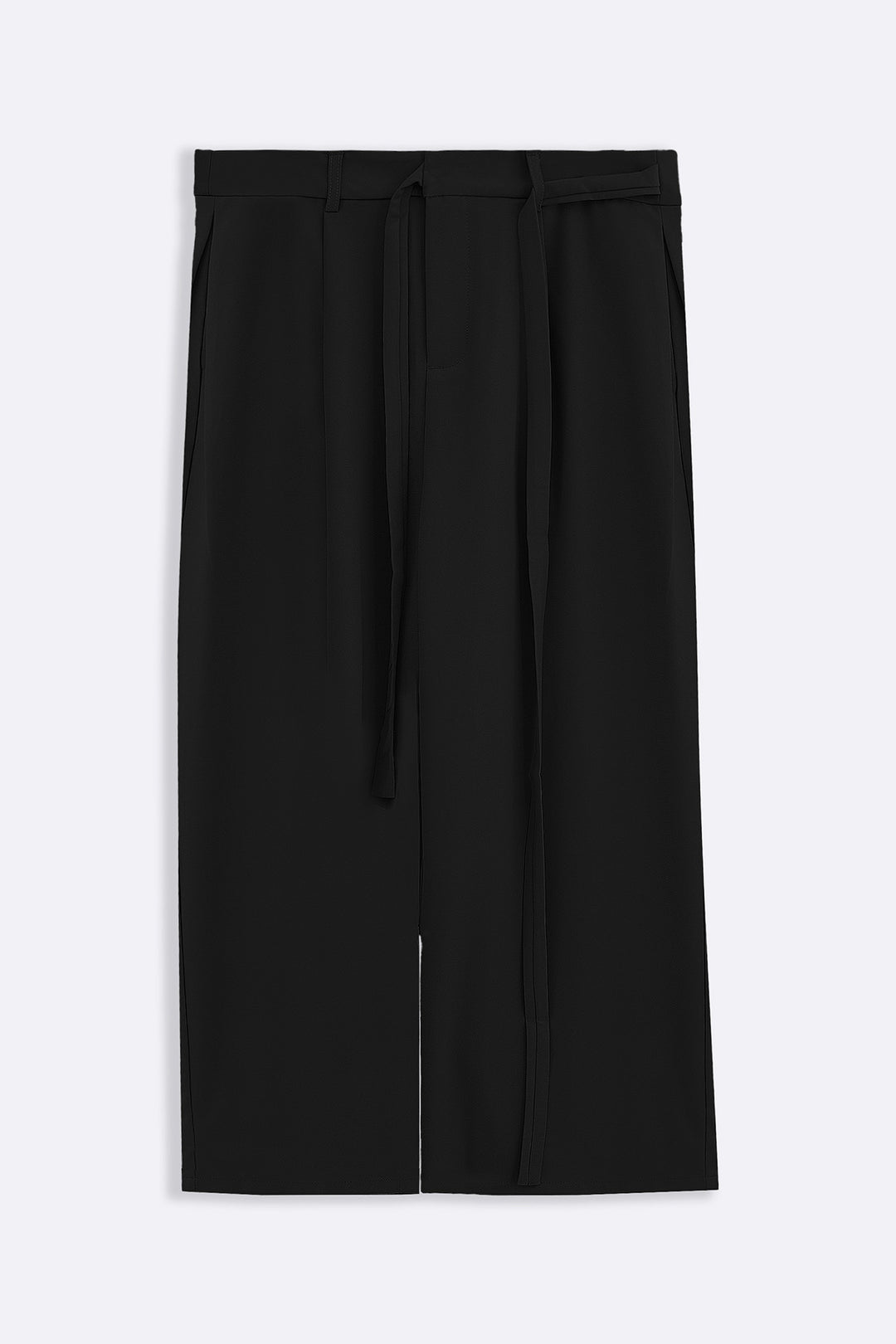 BLACK TIE UP SLOUCHY PANTS