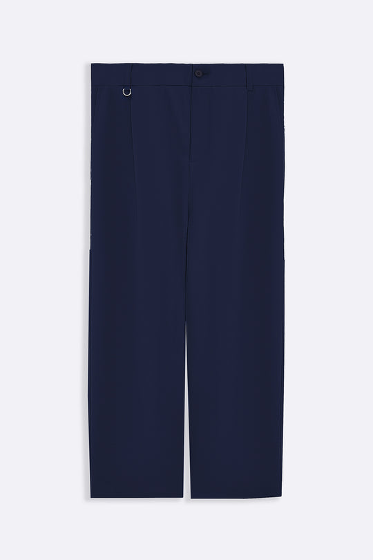 NAVY PLEATED PANTS