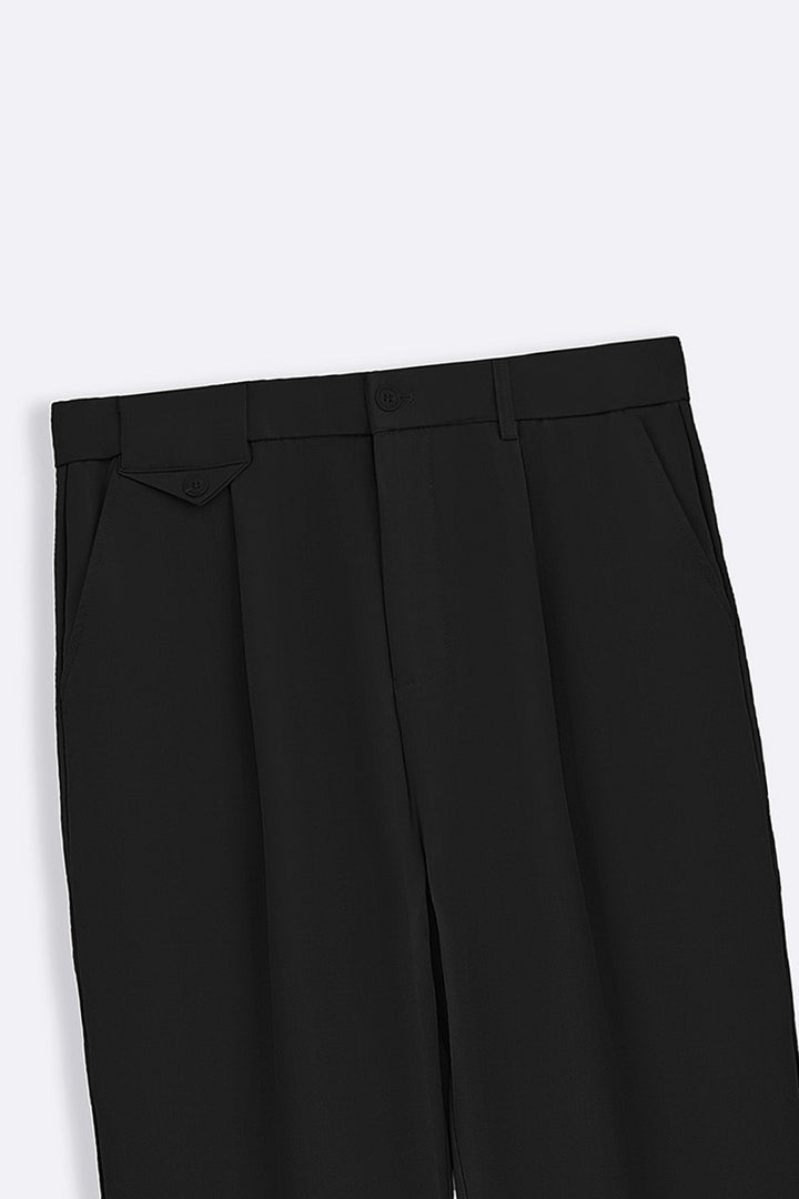 BLACK COIN POCKET DETAIL PANTS
