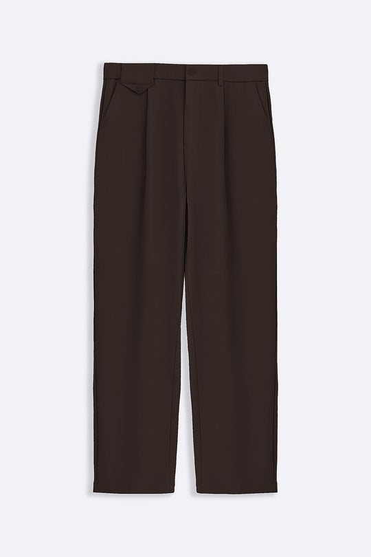 BROWN COIN POCKET DETAIL PANTS