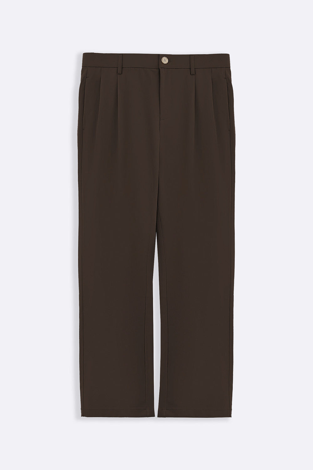 BROWN DOUBLE PLEAT PANTS