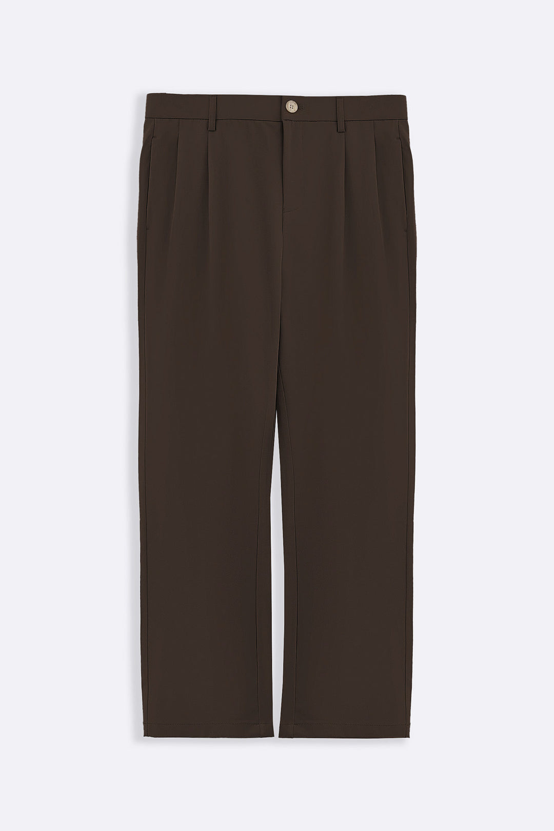 BROWN DOUBLE PLEAT PANTS