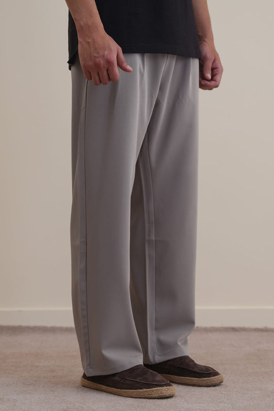 MOUSE GREY DOUBLE PLEAT PANTS