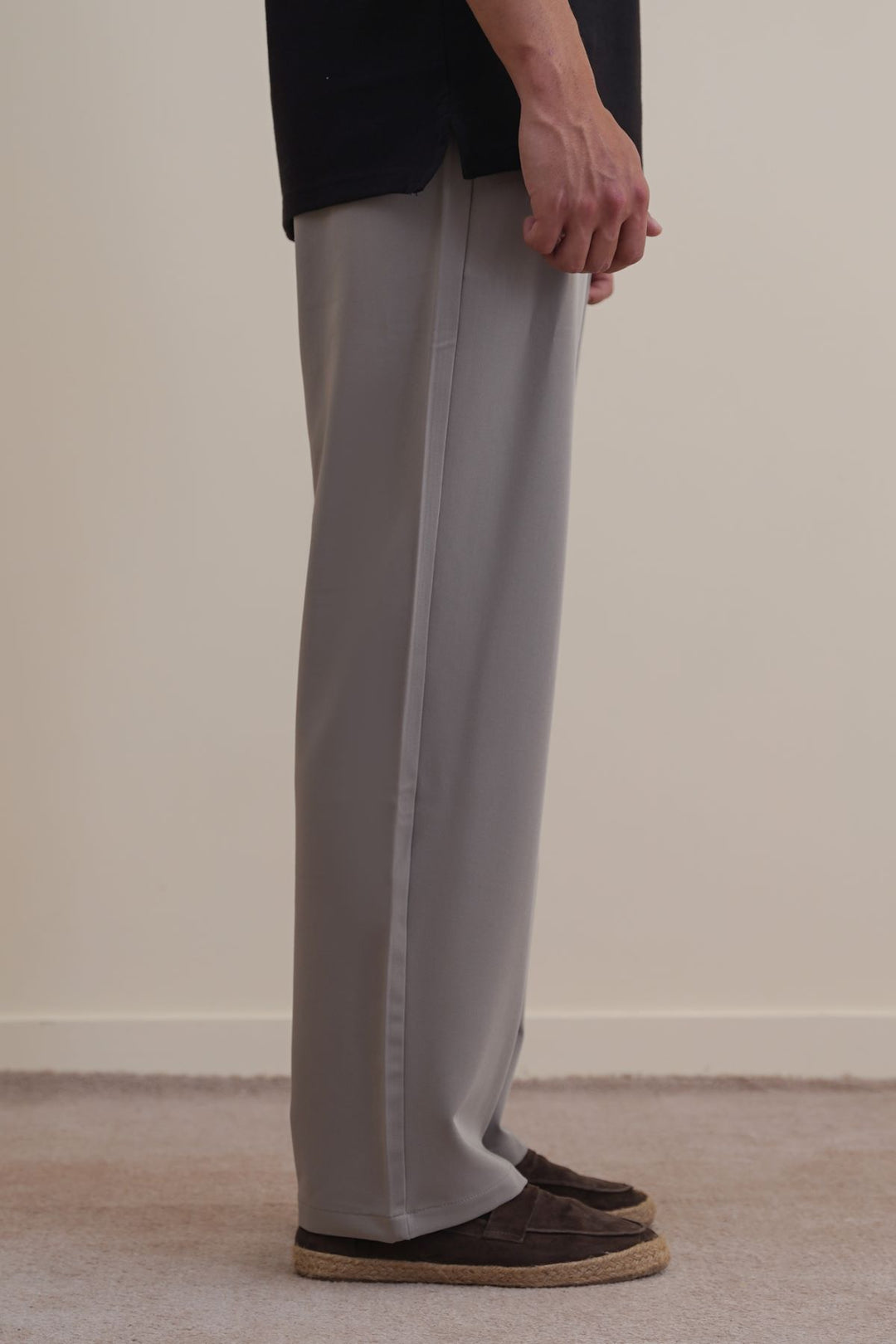 MOUSE GREY DOUBLE PLEAT PANTS