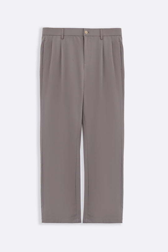 MOUSE GREY DOUBLE PLEAT PANTS