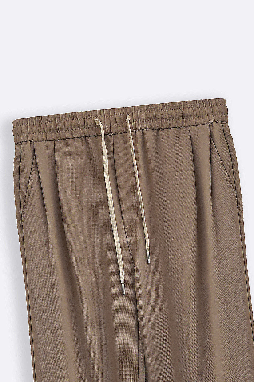 BEIGE TWILL FLOWY PANTS