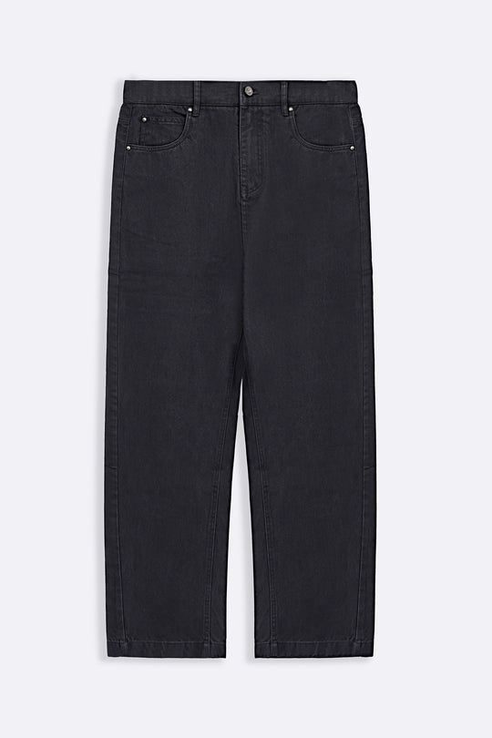 GREY TWILL BARREL JEANS