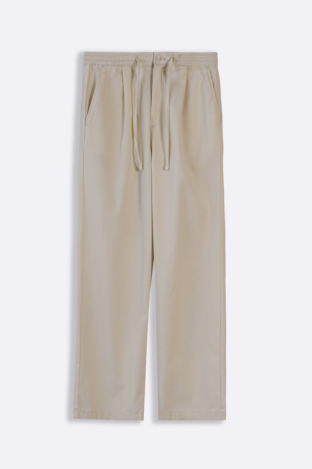 BEIGE EASY PLEATED PANTS