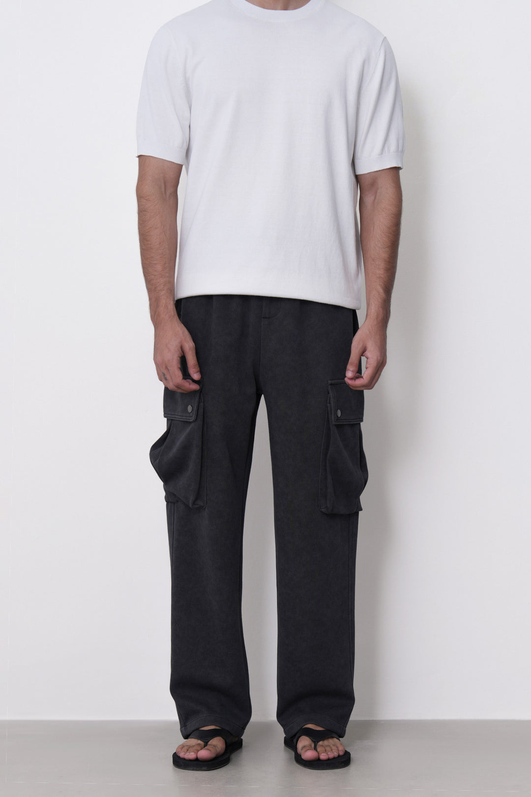 CHARCOAL UTILITY CARGO PANTS