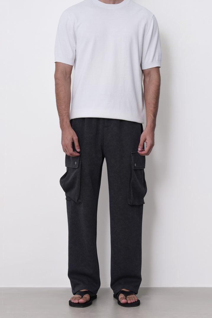 CHARCOAL UTILITY CARGO PANTS