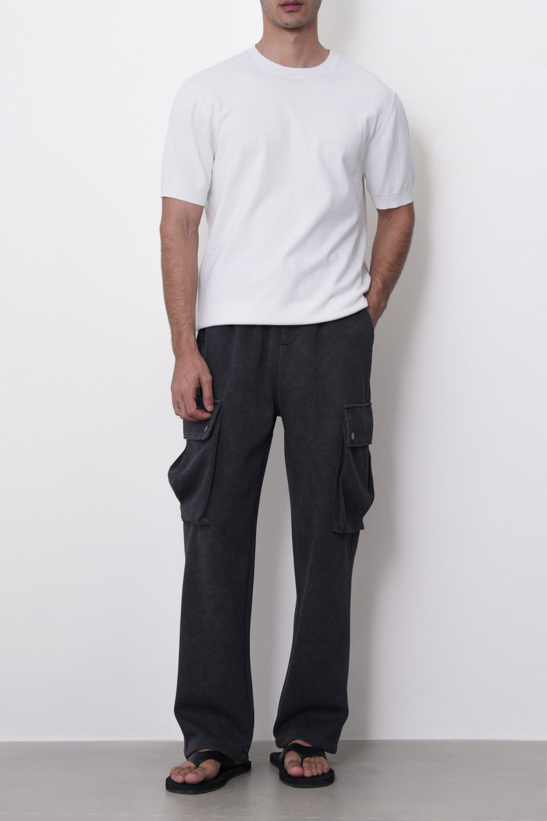 CHARCOAL UTILITY CARGO PANTS