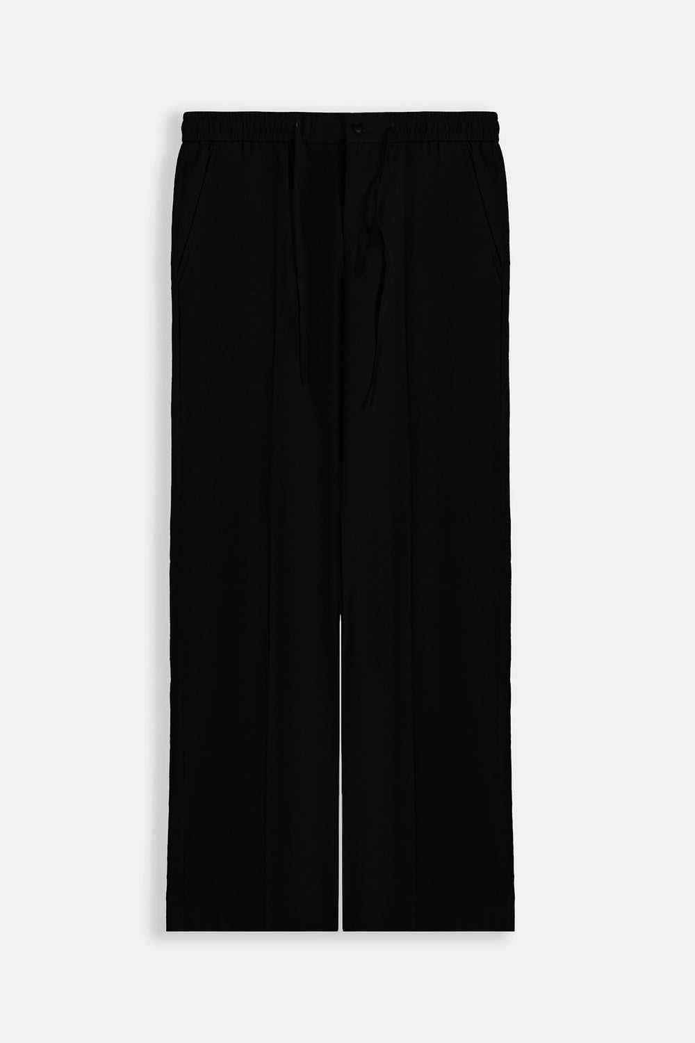 BLACK LINEN BLEND PANTS