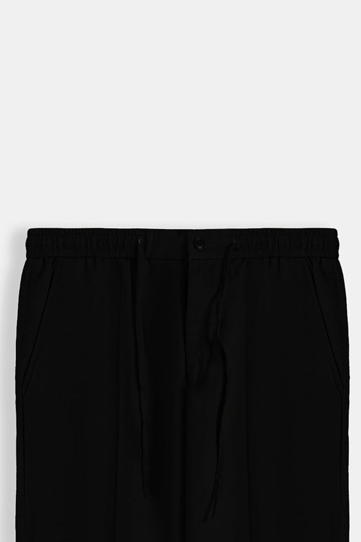 BLACK LINEN BLEND PANTS