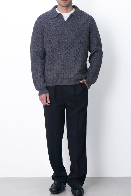 BLACK LINEN BLEND PANTS