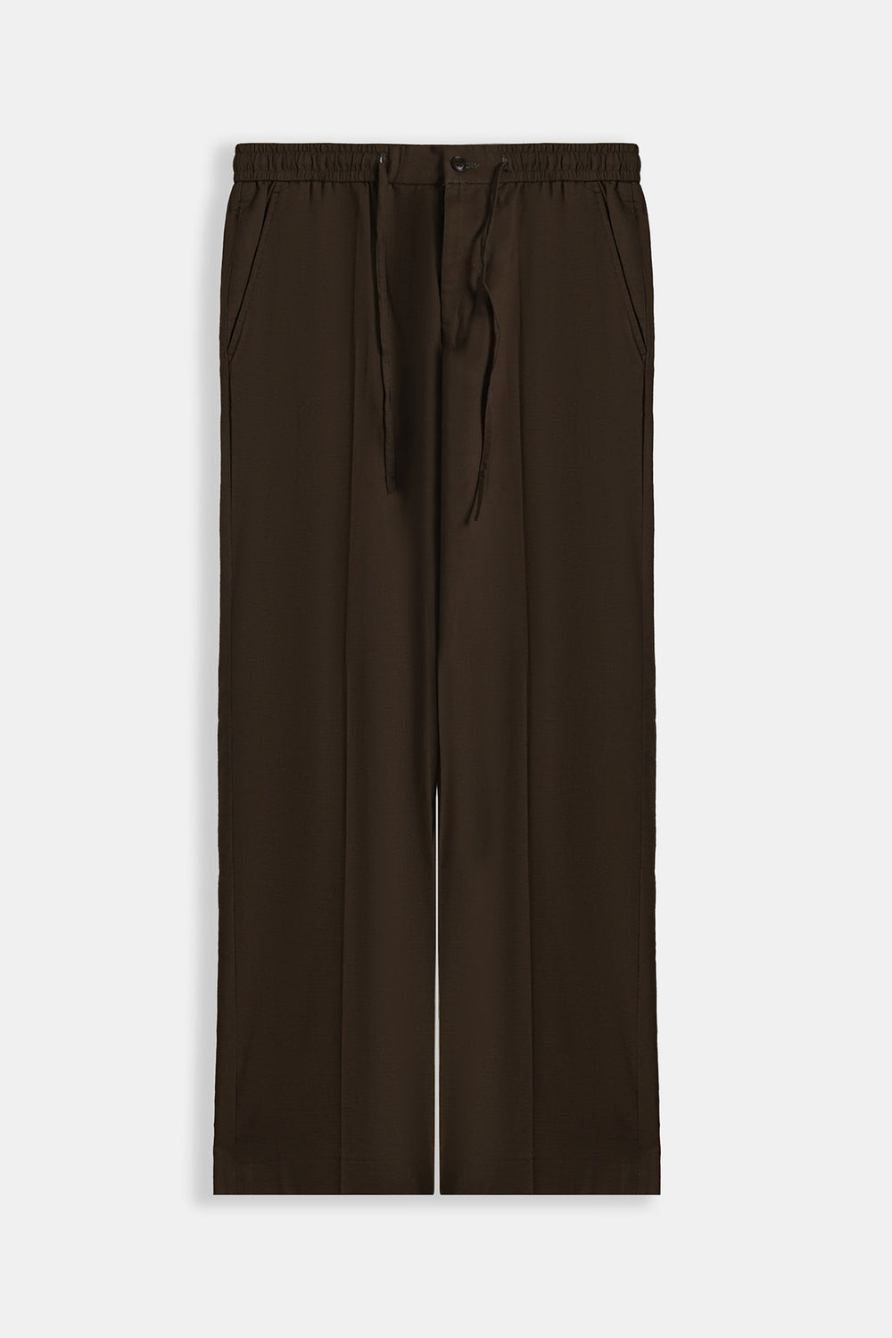 COFFEE LINEN BLEND PANTS