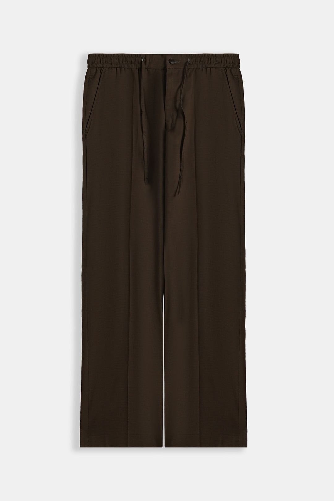 COFFEE LINEN BLEND PANTS