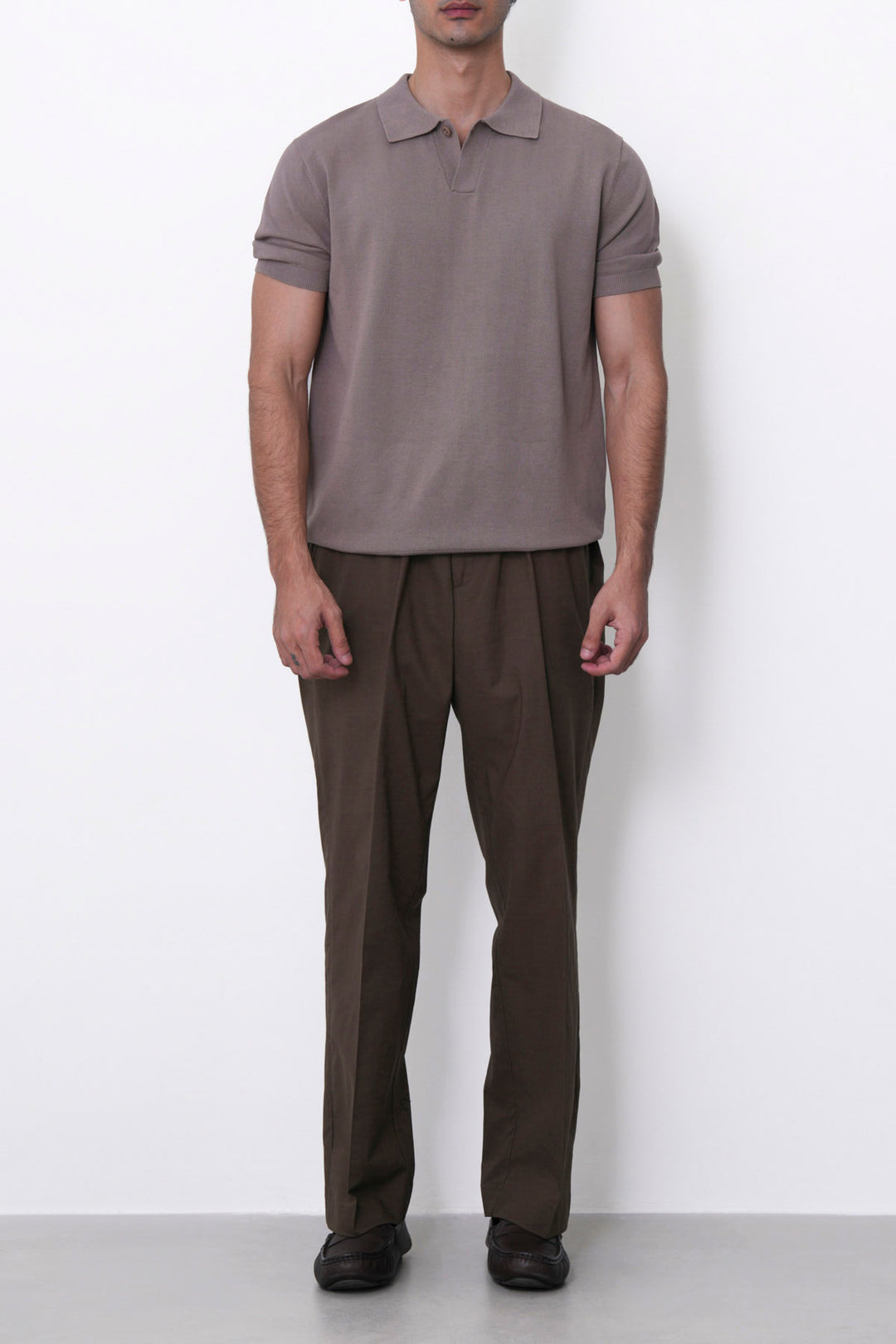 COFFEE LINEN BLEND PANTS