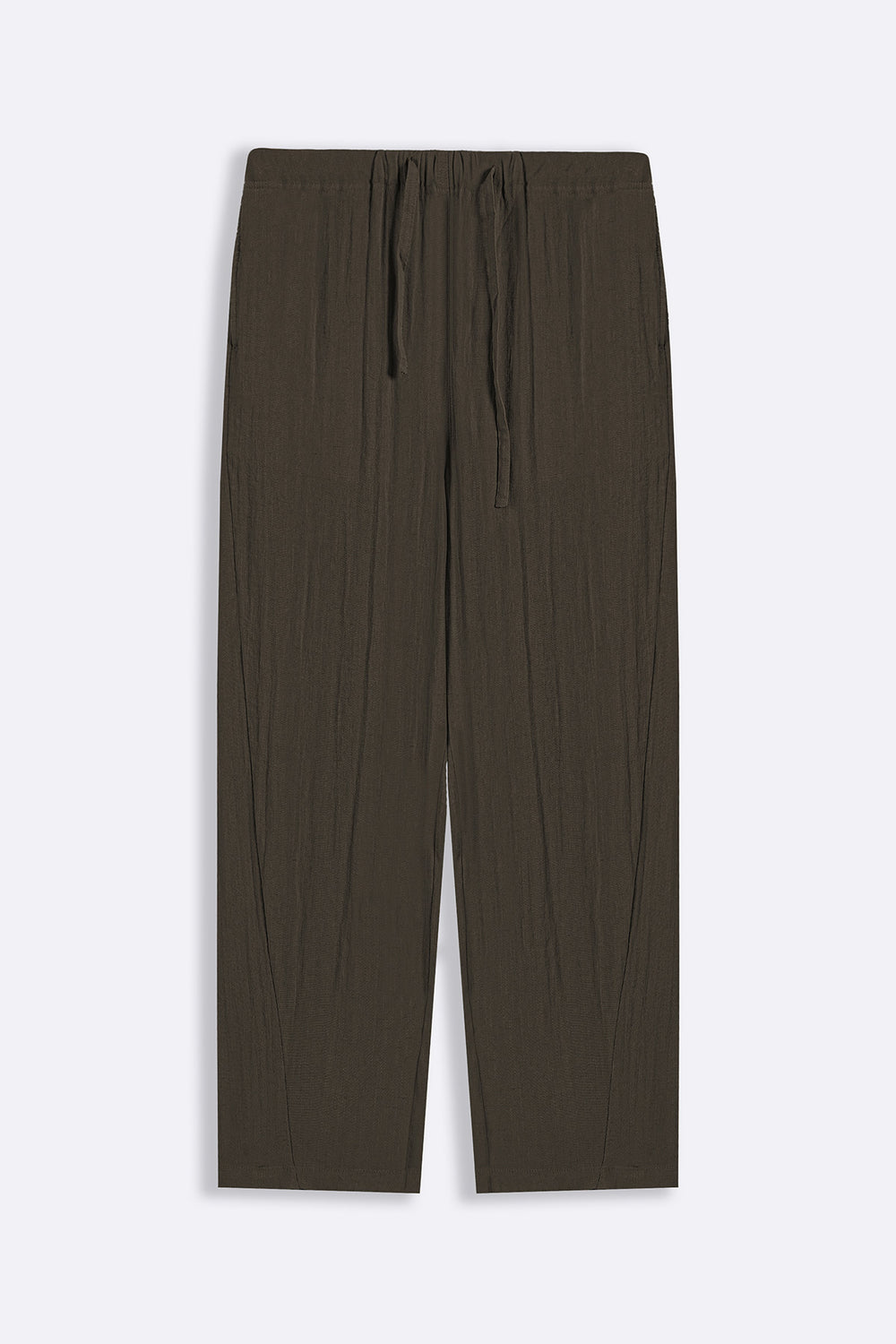 BROWN SUMMER SLUB PANTS