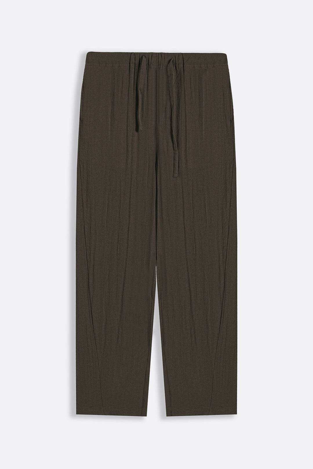 BROWN SUMMER SLUB PANTS