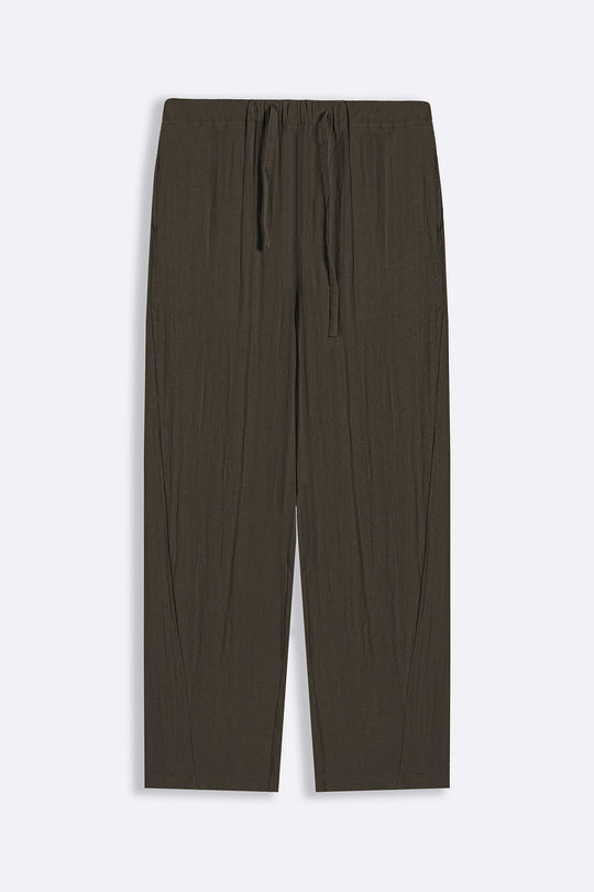 BROWN SUMMER SLUB PANTS