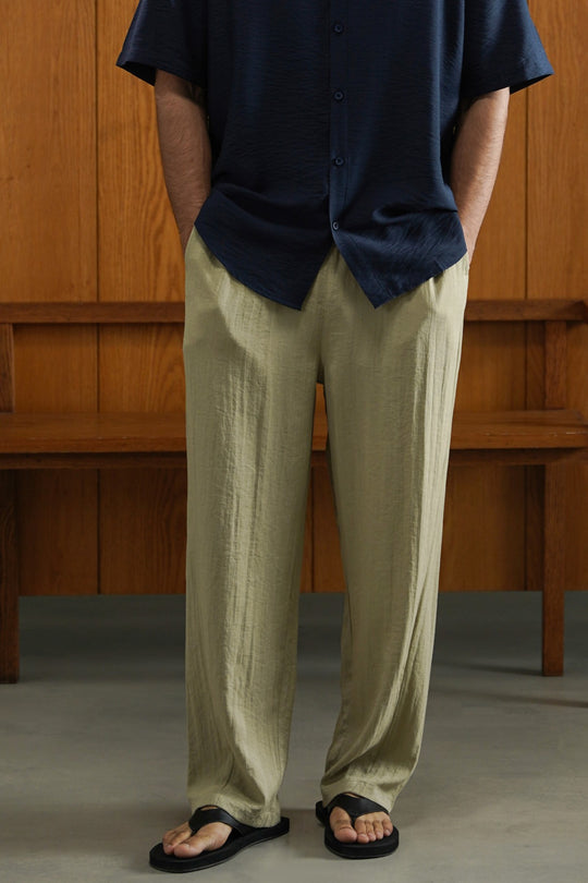 KHAKI SUMMER SLUB PANTS