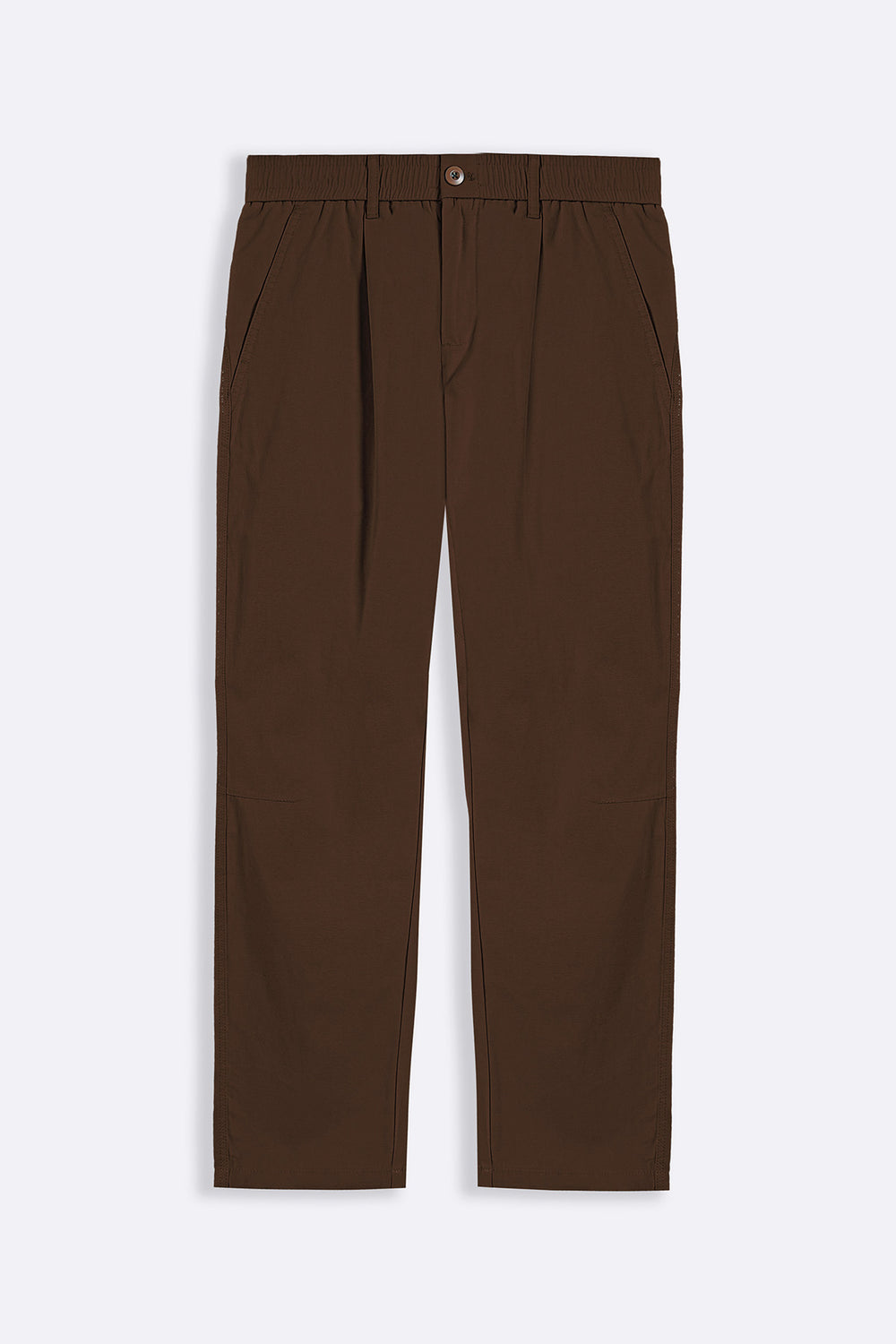 BROWN RELAXED PLEATED PANTS