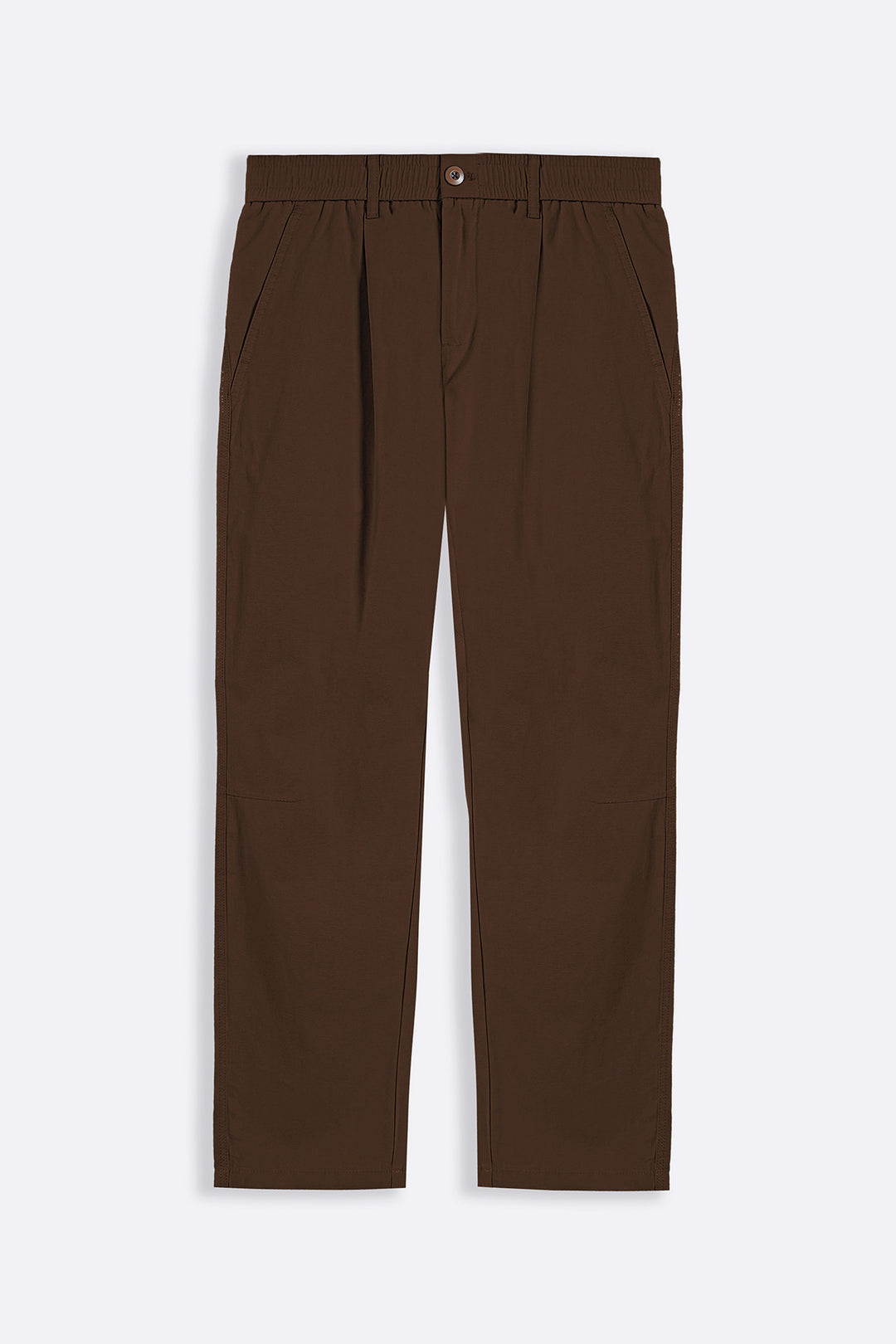 BROWN RELAXED PLEATED PANTS
